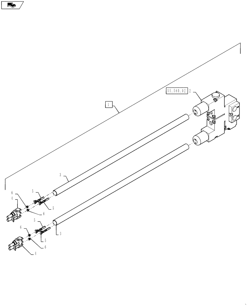 Схема запчастей Case IH TITAN 3030 - (55.560.01) - AIR VALVE WITH HARNESS (55) - ELECTRICAL SYSTEMS