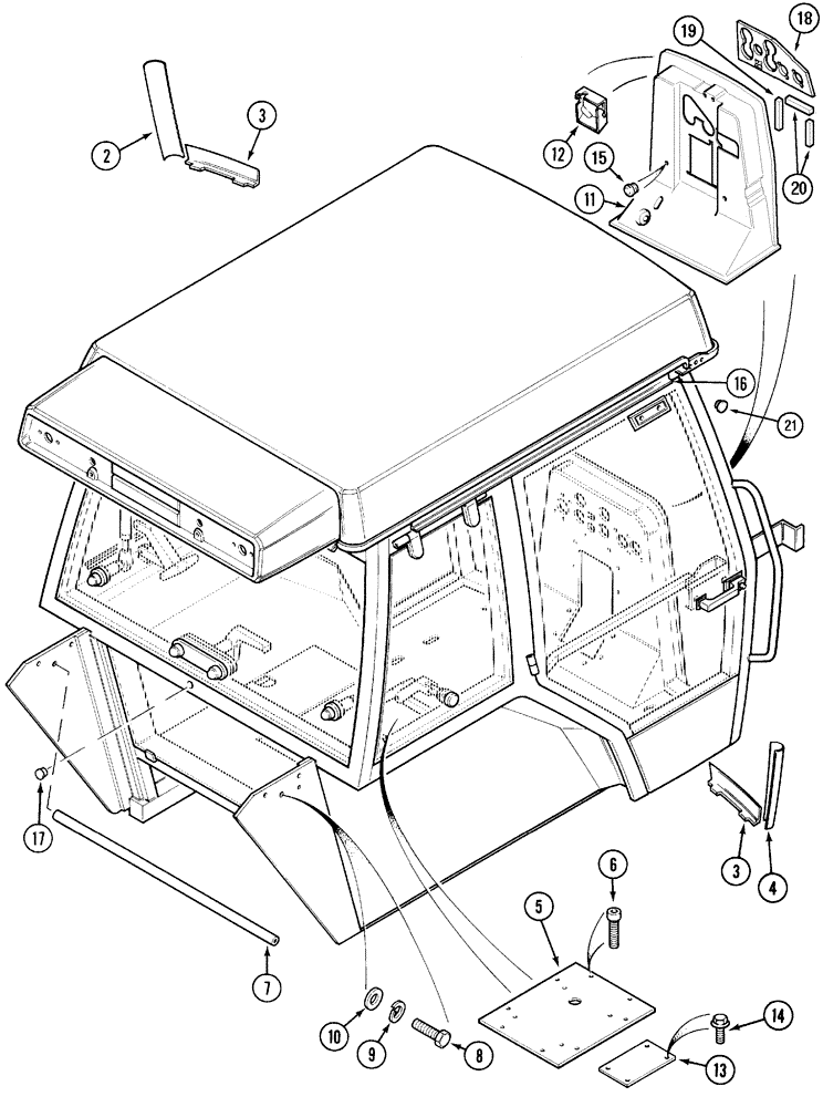 Схема запчастей Case IH 5130 - (9-064) - CAB AND CAB EXTERNAL TRIM (09) - CHASSIS/ATTACHMENTS