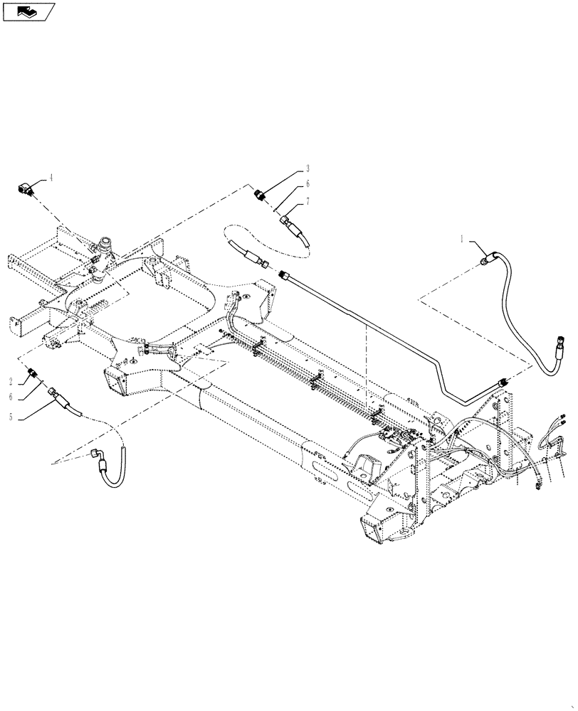 Схема запчастей Case IH 4420 - (06-025) - BRAKE PEDAL HYDRAULIC GROUP Hydraulic Plumbing