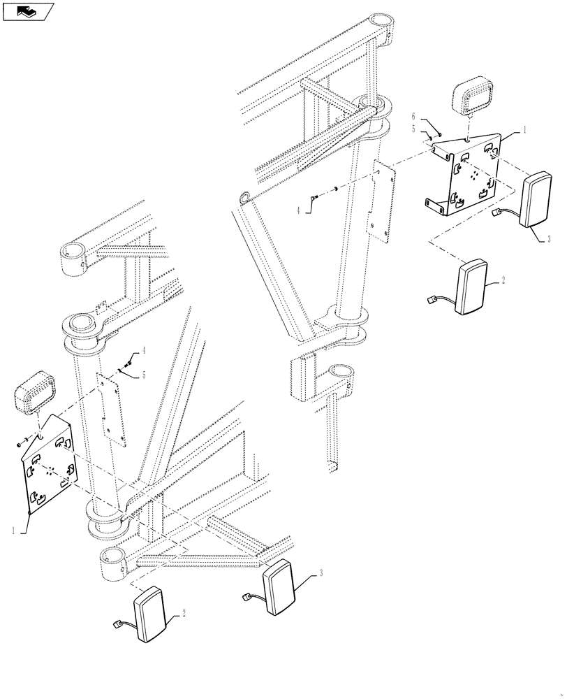 Схема запчастей Case IH 4420 - (12-029) - REAR STOP, SIGNAL ASSEMBLY (06) - ELECTRICAL