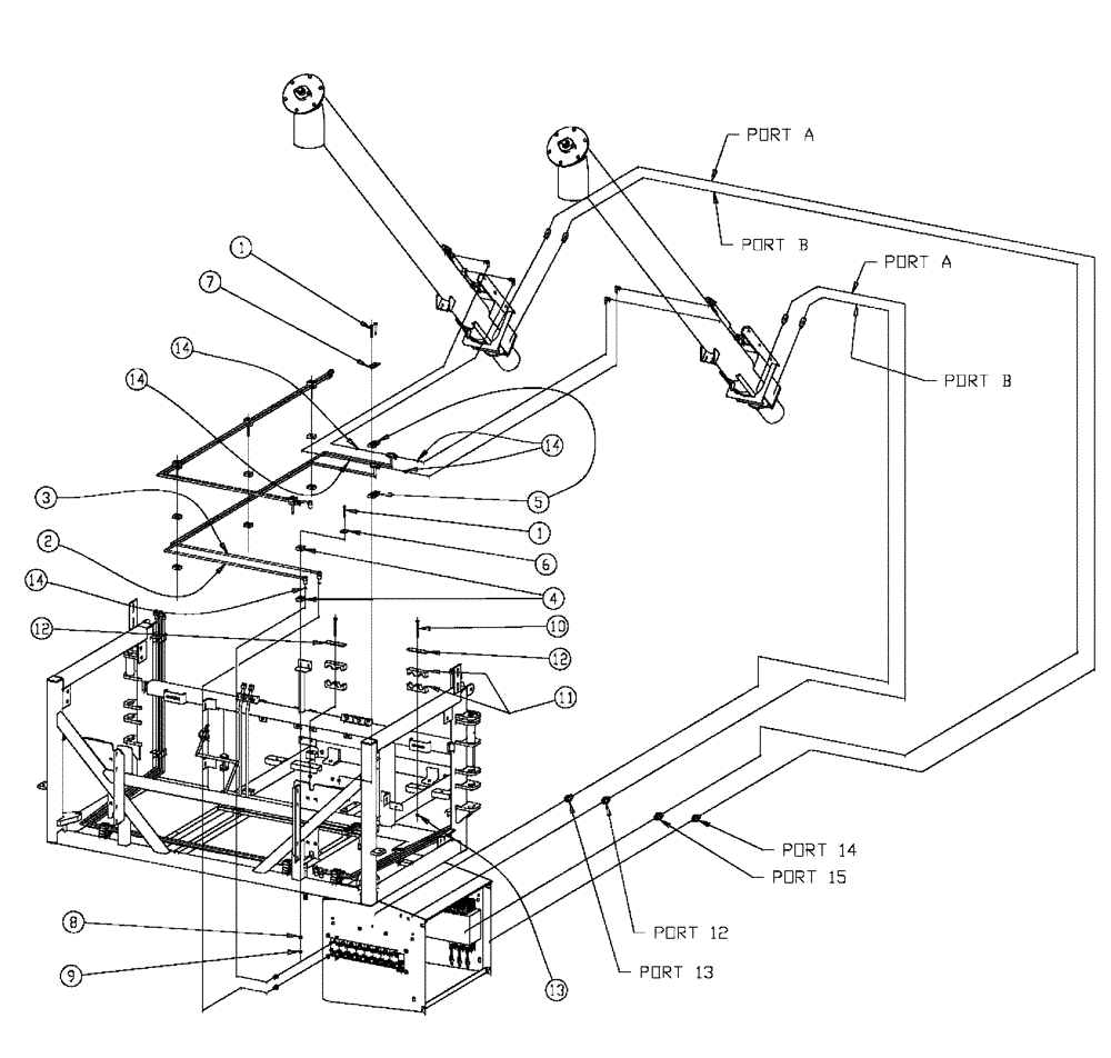 Схема запчастей Case IH FLX810 - (02-042) - 6” AUGER PNEUMATIC GROUP, DOUBLE & TRIPLE BIN, 37 & 50 CU. FT Bin Group