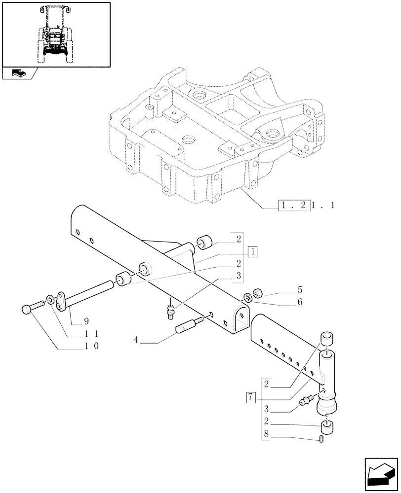 Схема запчастей Case IH FARMALL 85C - (1.41.0/01[01]) - 2WD FRONT AXLE WITH LOW PROFILE - BOX (VAR.330582) (04) - FRONT AXLE & STEERING