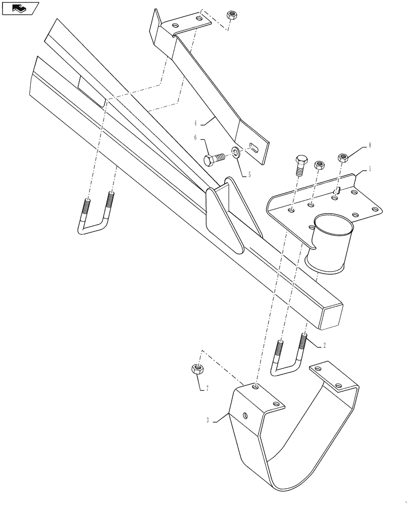 Схема запчастей Case IH 4420 - (08-031) - SKID GROUP, LEFT, BSN Y9T026406 (09) - BOOMS