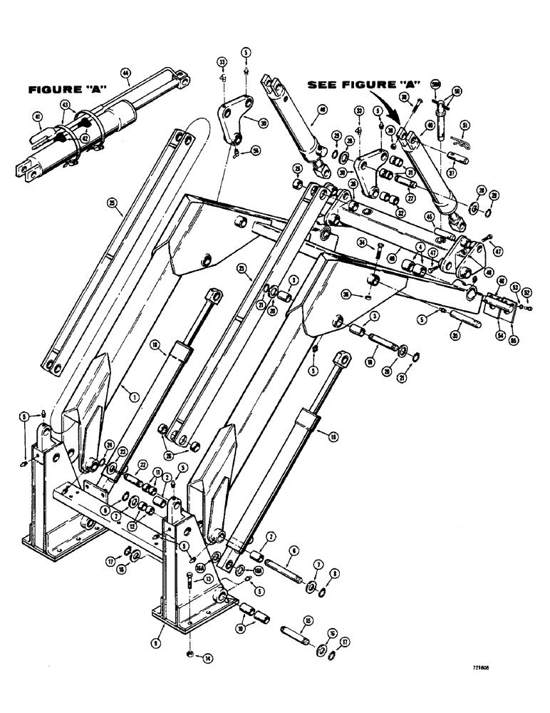 Схема запчастей Case IH 1530 - (062) - LOADER LIFT FRAME AND RELATED PARTS SELF LEVELING, USED BEFORE SERIAL NO. 9818251 (09) - CHASSIS/ATTACHMENTS