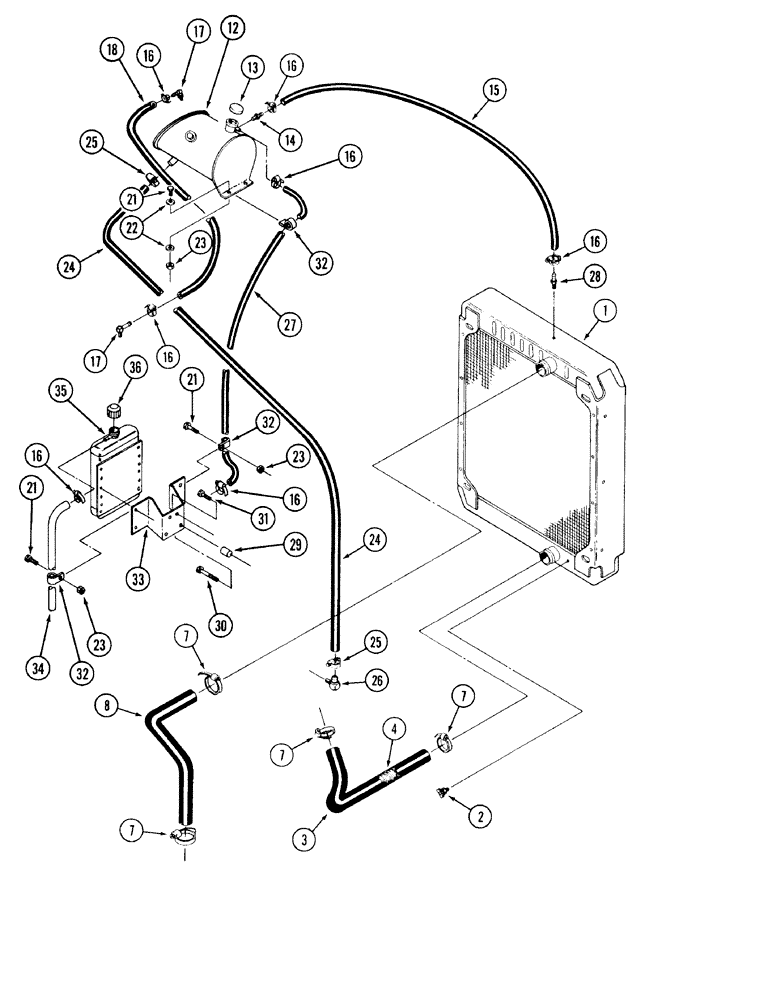 Схема запчастей Case IH 9260 - (2-009A) - RADIATOR AND ATTACHING PARTS, 9250 AND 9260 TRACTORS, P.I.N. JEE0033501 AND AFTER (02) - ENGINE