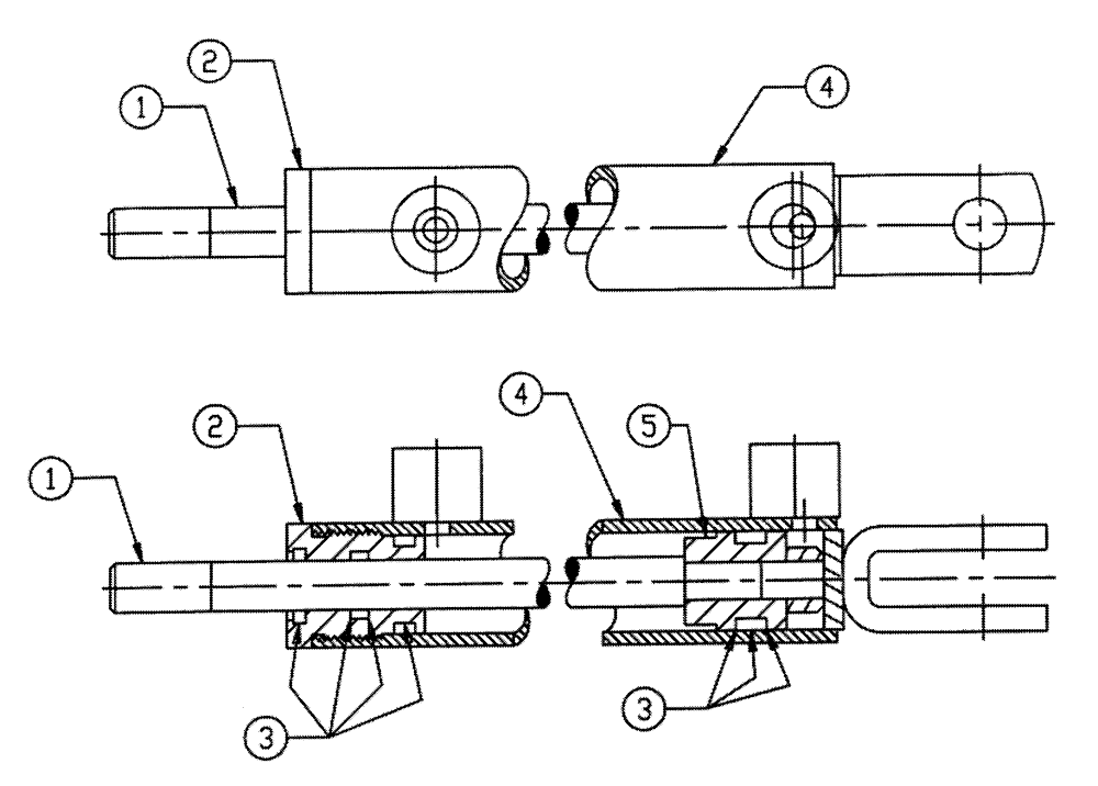 Схема запчастей Case IH FLEX-AIR - (07-002) - CYLINDER, HYD, 1" X 6 M Hydraulic Components