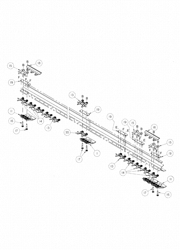 Схема запчастей Case IH 2162 - (09-08) - SICKLE AND GUARDS - DOUBLE SICKLE HEADERS - FORGED STUB GUARDS, IF EQUIPPED 