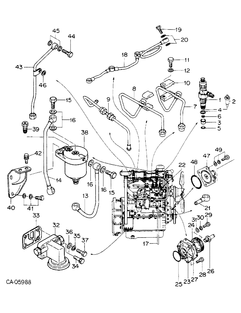 Схема запчастей Case IH 4140 - (12-25) - FUEL SYSTEM, ISUZU ENGINE (04) - Drive Train