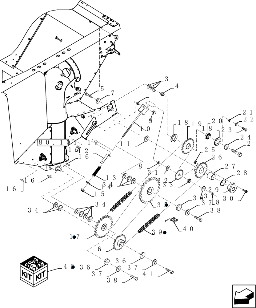 Схема запчастей Case IH 7010 - (80.175.02) - UNLOADING CHAIN DRIVE (80) - CROP STORAGE/UNLOADING