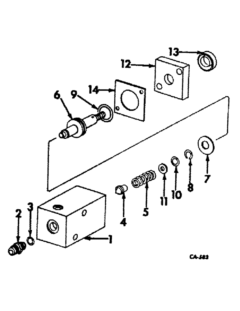 Схема запчастей Case IH 826 - (07-65) - DRIVE TRAIN, FOOT-N-INCH VALVE (04) - Drive Train