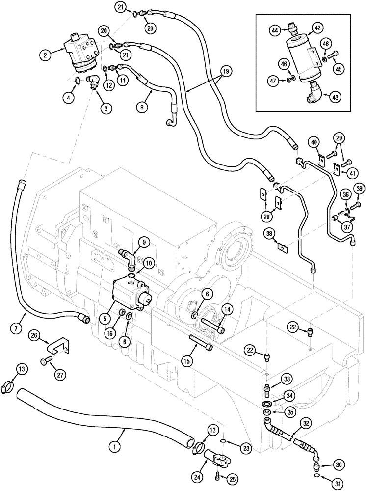 Схема запчастей Case IH CX100 - (05-06) - STEERING PIPES FRONT (05) - STEERING