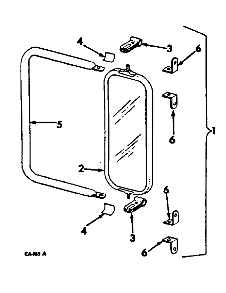 Схема запчастей Case IH 856 - (N-09) - PARTS ACCESSORIES AND ATTACHMENTS, REAR VIEW MIRROR Accessories & Attachments