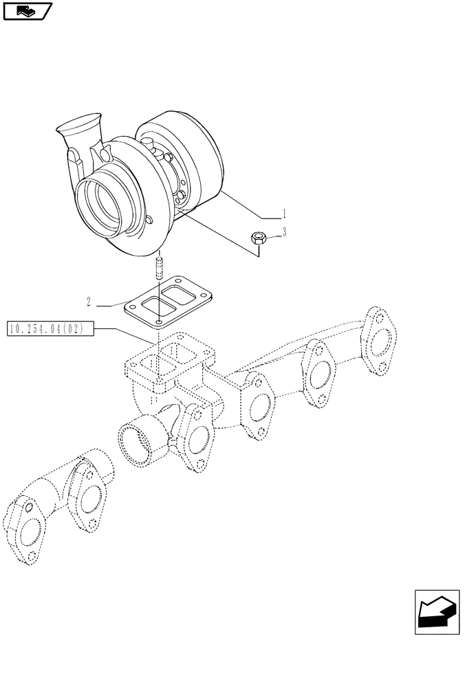 Схема запчастей Case IH MAGNUM 210 - (10.250.02) - TURBOCHARGER (10) - ENGINE