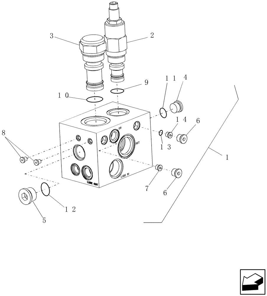 Схема запчастей Case IH 7010 - (35.300.14[01]) - VALVE, HYDRAULIC PTO/CHARGE REGULATOR - COMPONENTS - PRIOR TO PIN HAJ202245 - 7010/8010 (35) - HYDRAULIC SYSTEMS