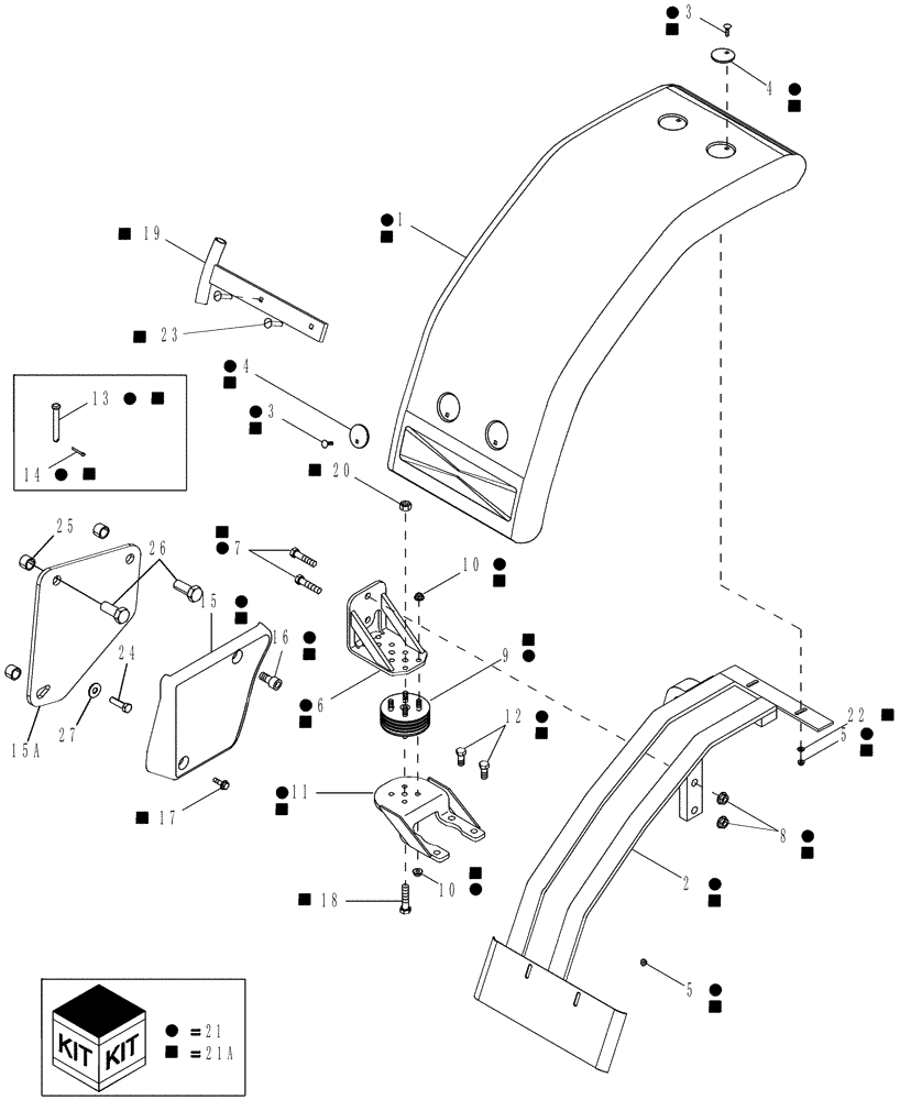 Схема запчастей Case IH MX210 - (09-05) - FENDERS - FRONT, NARROW (09) - CHASSIS/ATTACHMENTS