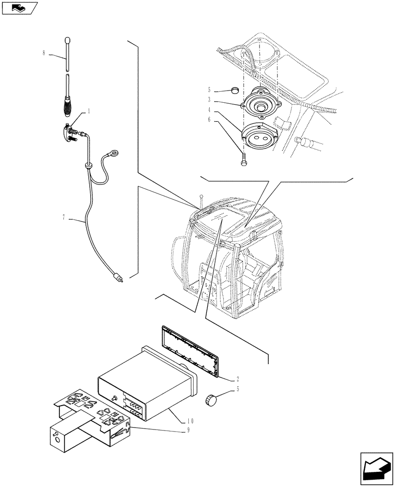 Схема запчастей Case IH PUMA 160 - (55.512.06) - RADIO, SPEAKER, & ANTENNA (55) - ELECTRICAL SYSTEMS