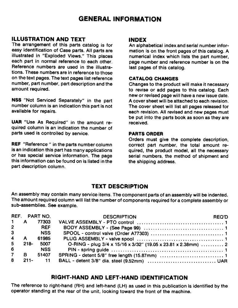 Схема запчастей Case IH 65 - (02) - GENERAL INFORMATION (00) - GENERAL & PICTORIAL INDEX