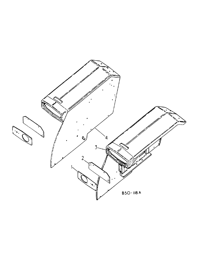 Схема запчастей Case IH 584 - (13-05) - REAR FENDERS, FLAT TOP (05) - SUPERSTRUCTURE