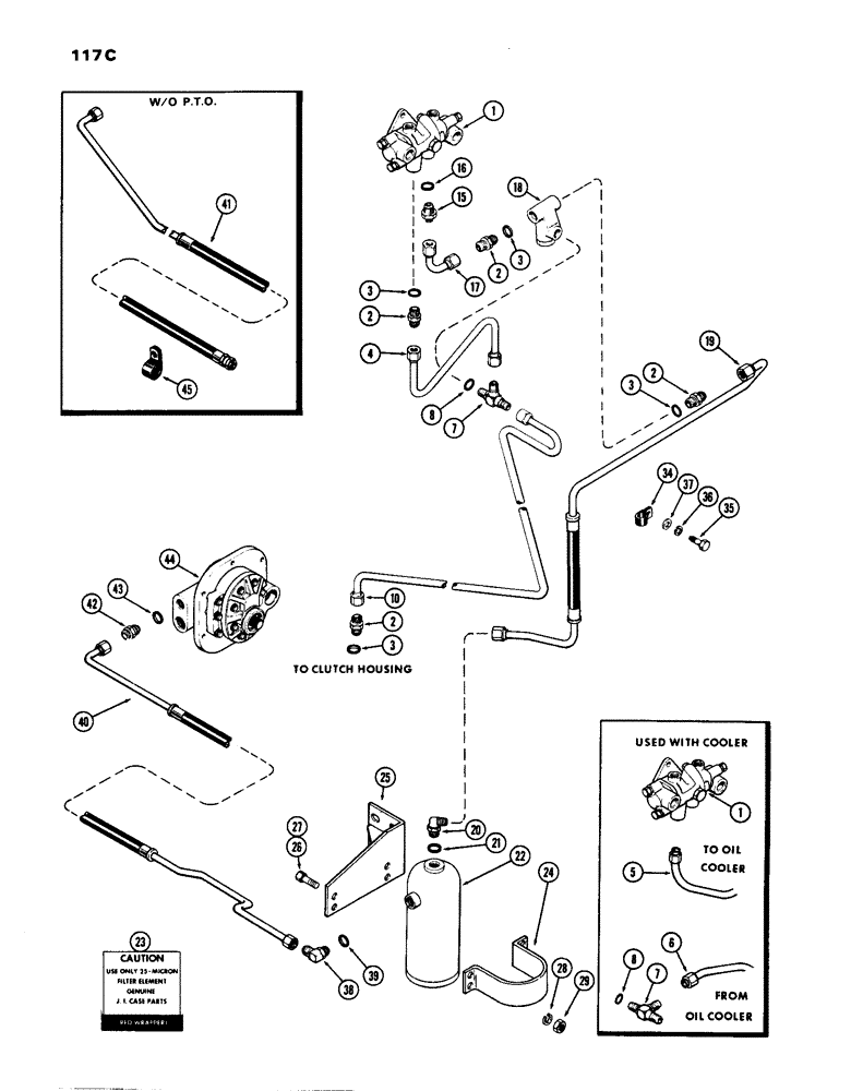 Схема запчастей Case IH 770 - (117C) - HYDROSTATIC STEERING SYSTEM, W/HYDRAULIC BRAKES, MECHANICAL SHIFT,1ST USED TRAC. SER. NO. 8675001 (05) - STEERING