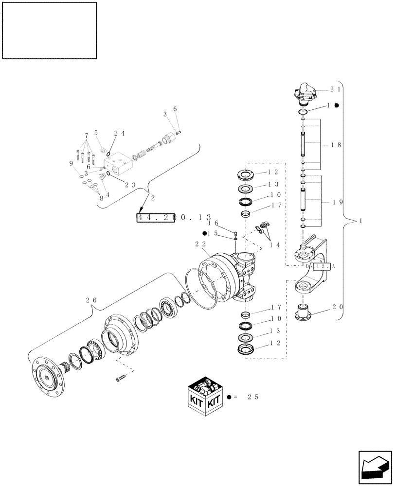 Схема запчастей Case IH 8120 - (44.200.07) - MOTOR, HYDROSTATIC, PRA (44) - WHEELS