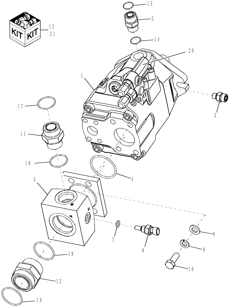 Схема запчастей Case IH AFX8010 - (A.10.A.20[1]) - PUMP, HYDRAULIC, PFC A - Distribution Systems