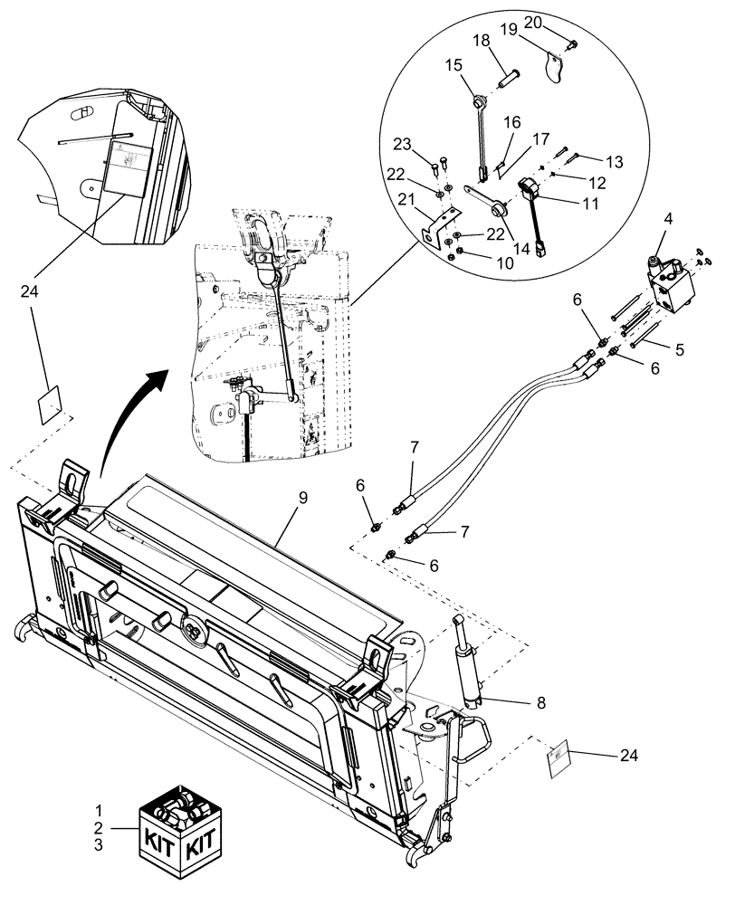 Схема запчастей Case IH AFX8010 - (G.30.A.77.77[5]) - LATERAL TILT KITS G - Tool Positioning