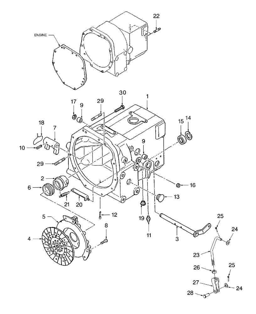 Схема запчастей Case IH DX29 - (03.03) - CLUTCH & CLUTCH CASE, W/HST (03) - TRANSMISSION