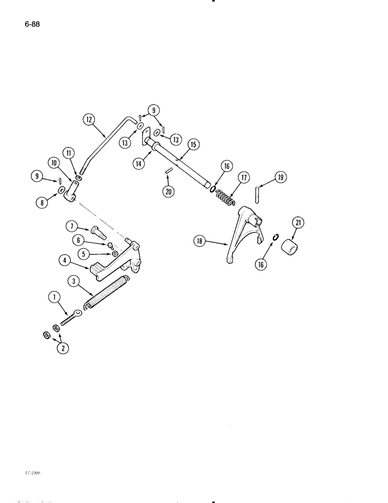 Схема запчастей Case IH 695 - (6-088) - DIFFERENTIAL LOCK, TRACTOR WITHOUT CAB (06) - POWER TRAIN