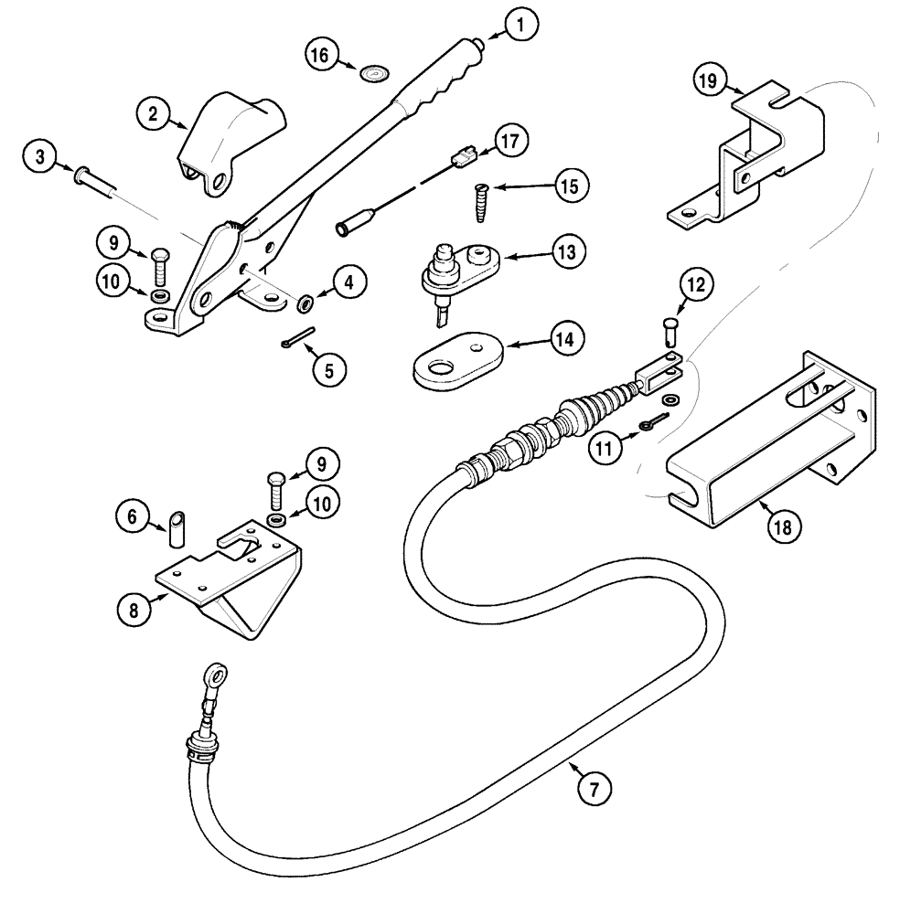 Схема запчастей Case IH CX50 - (07-03) - PARKING BRAKE CONTROLS (07) - BRAKES