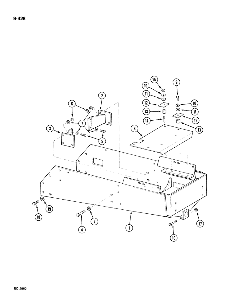 Схема запчастей Case IH 885 - (9-428) - BOLSTER, FRONT, FABRICATED (09) - CHASSIS/ATTACHMENTS