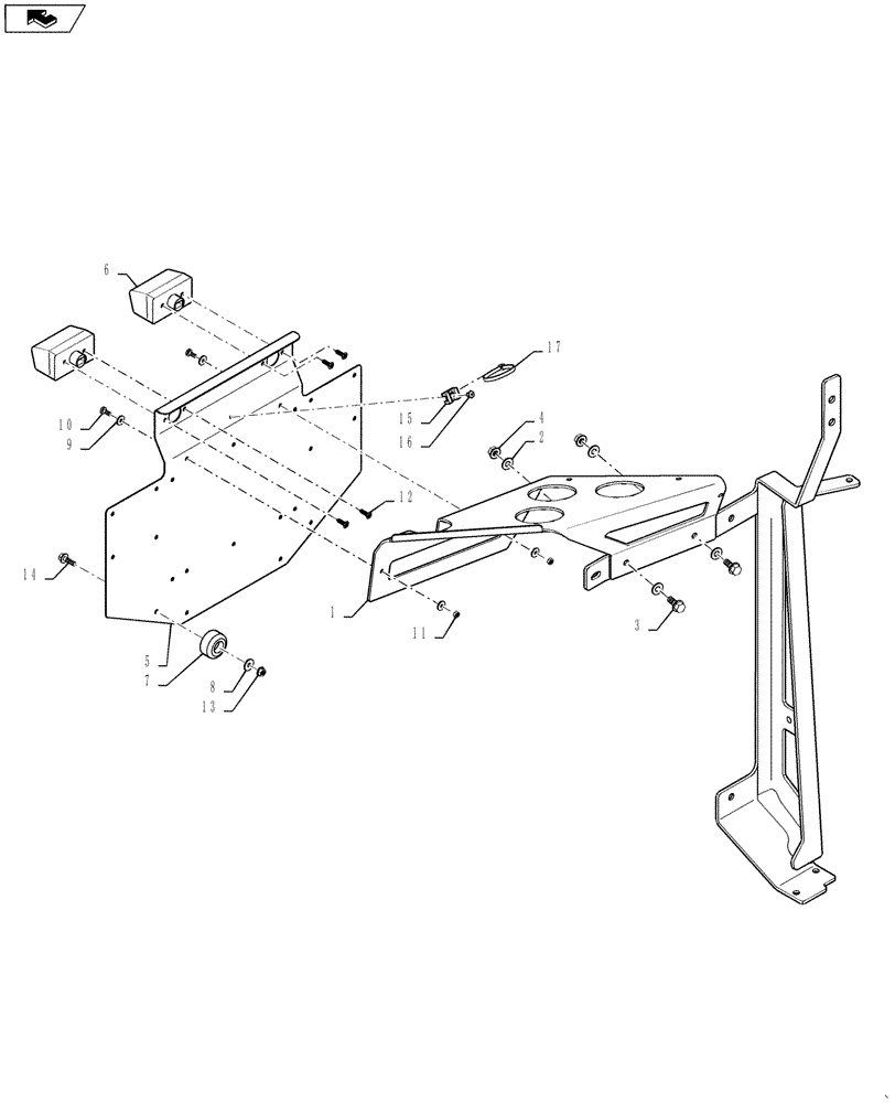 Схема запчастей Case IH 7230 - (55.404.34) - LICENSE PLATE MOUNT- EU ONLY (55) - ELECTRICAL SYSTEMS