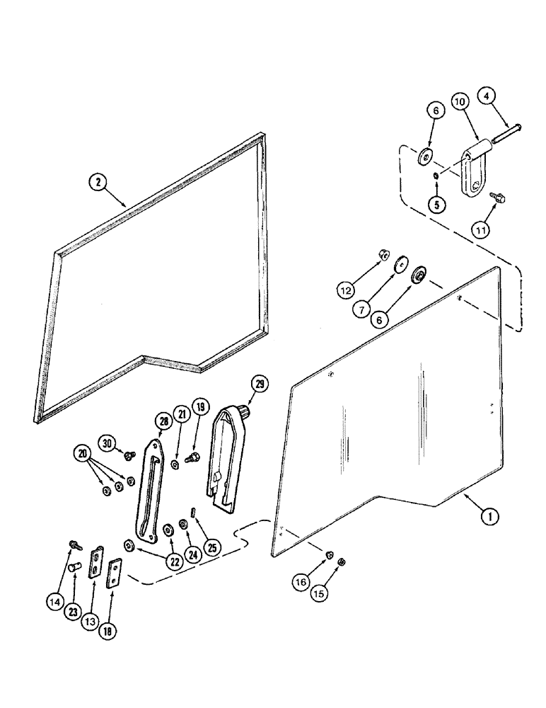 Схема запчастей Case IH 8920 - (9-086) - CAB, RIGHT SIDE WINDOW (09) - CHASSIS/ATTACHMENTS