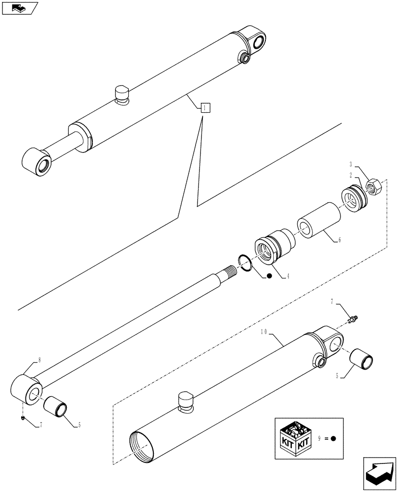 Схема запчастей Case IH L630 - (35.701.CB) - BOOM LIFT CYLINDER (35) - HYDRAULIC SYSTEMS