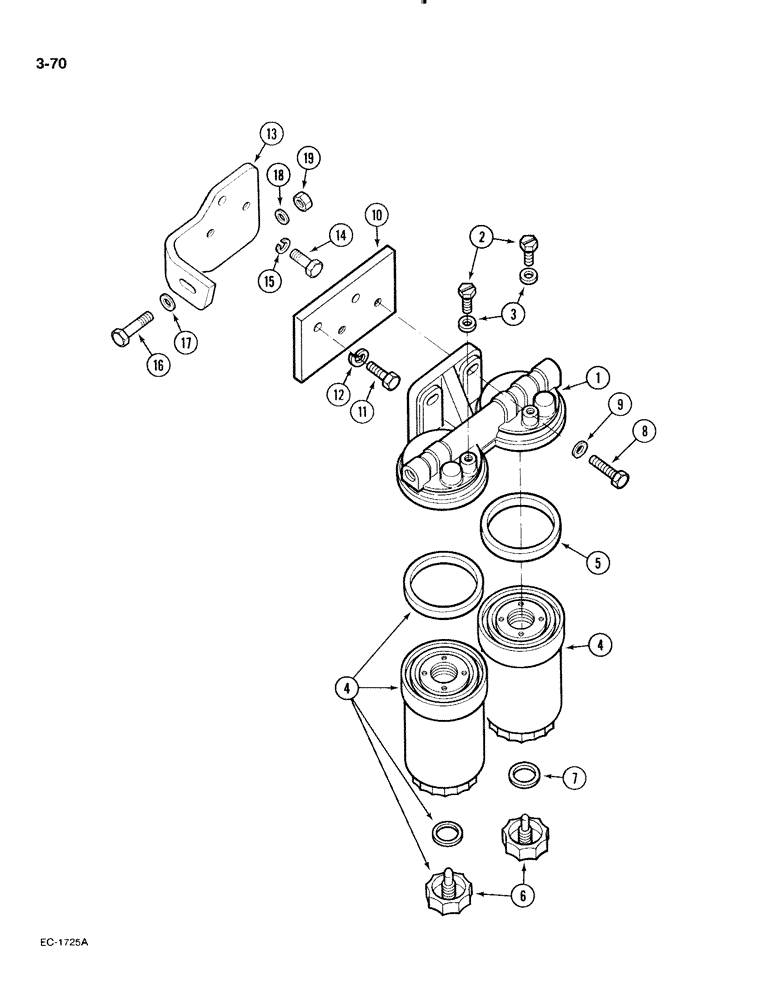 Схема запчастей Case IH 885 - (3-070) - FUEL FILTER, BOSCH (03) - FUEL SYSTEM