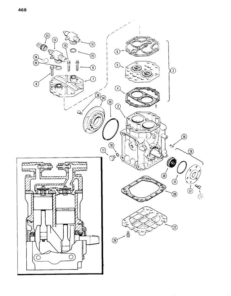 Схема запчастей Case IH 870 - (468) - YORK COMPRESSOR (09) - CHASSIS/ATTACHMENTS