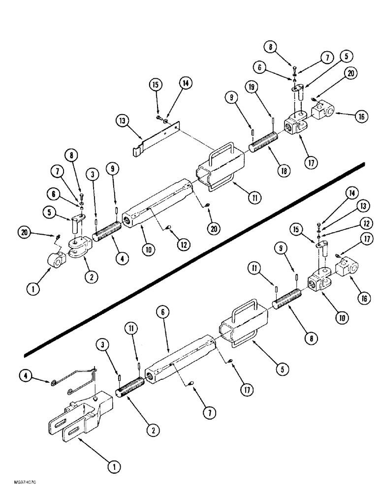 Схема запчастей Case IH 9380 QUADTRAC - (9-014) - THREE POINT HITCH LIFT LINKS, P.I.N. JEE0069308 AND AFTER (09) - CHASSIS/ATTACHMENTS