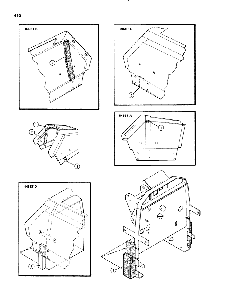 Схема запчастей Case IH 1270 - (410) - HOOD AND FIREWALL INSULATION (09) - CHASSIS/ATTACHMENTS