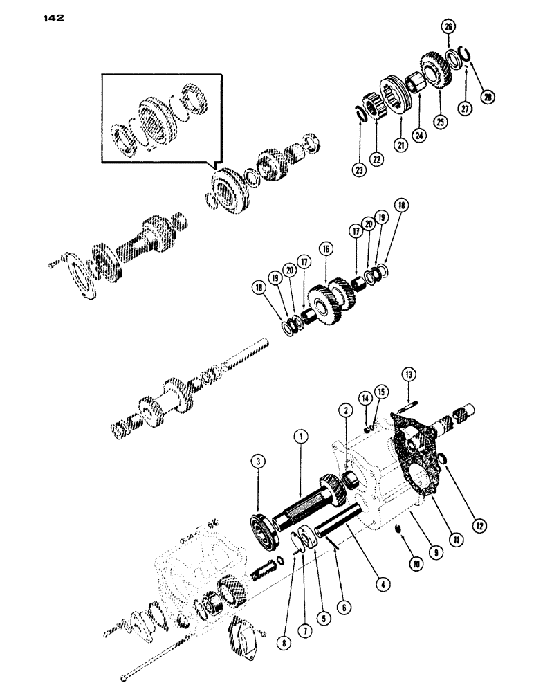 Схема запчастей Case IH 430 - (142) - DUAL RANGE UNIT WITH SHUTTLE (06) - POWER TRAIN