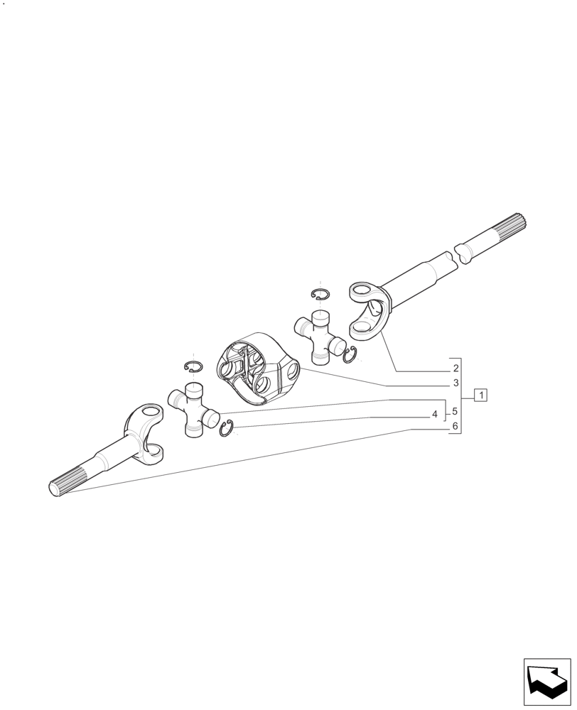 Схема запчастей Case IH FARMALL 140A - (25.108.AA[02]) - DRIVE SHAFT - FRONT AXLE - HEAVY DUTY (125 & 140 HP) (25) - FRONT AXLE SYSTEM