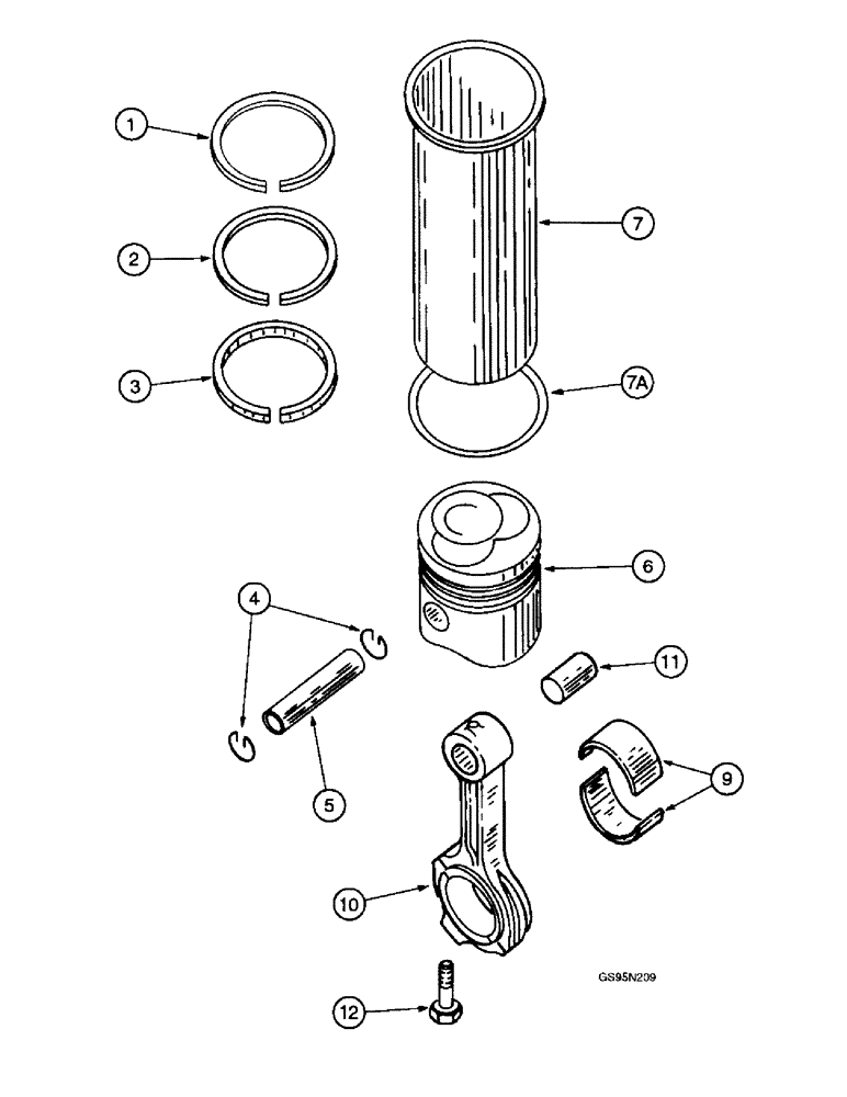 Схема запчастей Case IH DTI-466B - (9E-026) - CONNECTING RODS, PISTONS AND SLEEVES 