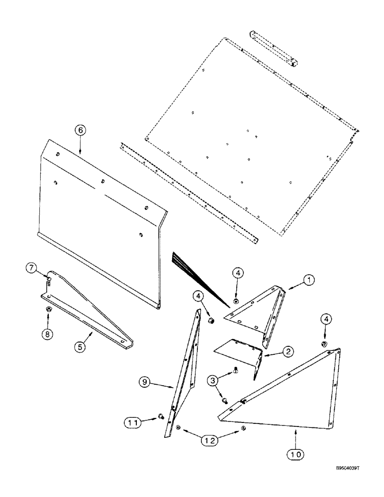 Схема запчастей Case IH 2144 - (9H-16) - DEFLECTORS AND SUPPORTS (12) - CHASSIS