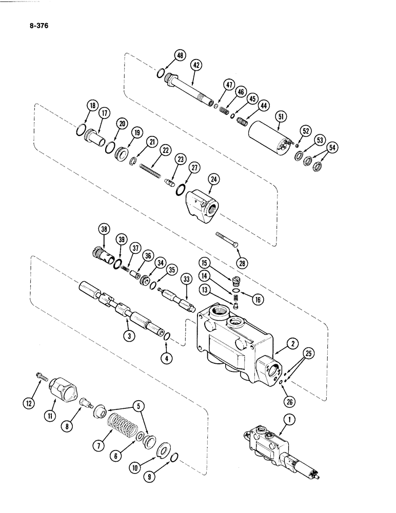 Схема запчастей Case IH 4494 - (8-376) - HITCH CONTROL VALVE ASSEMBLY (08) - HYDRAULICS