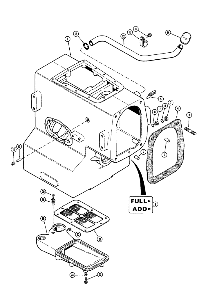 Схема запчастей Case IH 2870 - (170) - TRANSMISSION CASE, USED TRANSMISSON SERIAL NUMBER 10196101 AND AFTER (06) - POWER TRAIN