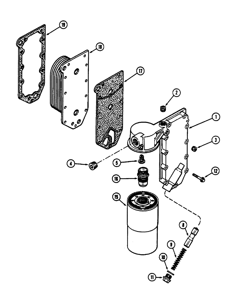 Схема запчастей Case IH 9130 - (04-22) - OIL FILTER AND COOLER, 6TA-830 ENGINE (04) - Drive Train