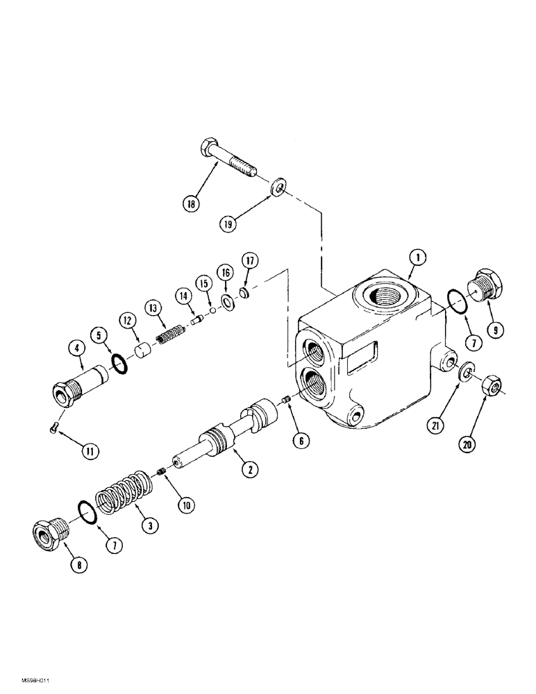 Схема запчастей Case IH 9380 QUADTRAC - (8-028) - PRIORITY VALVE ASSEMBLY (08) - HYDRAULICS