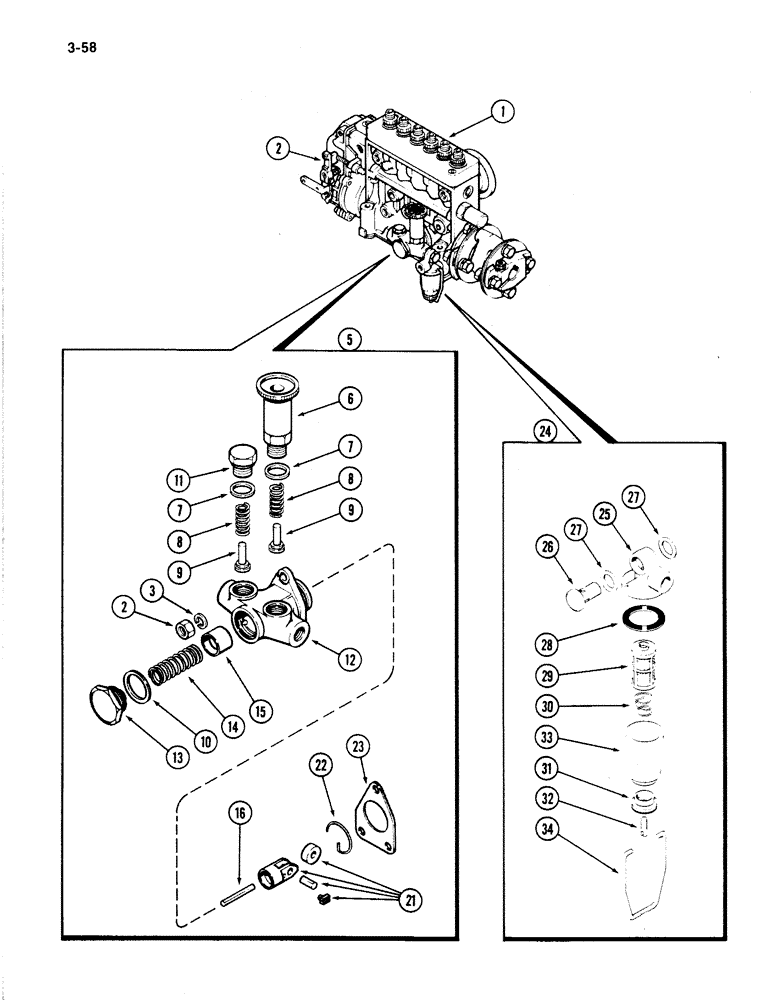 Схема запчастей Case IH 4894 - (3-58) - FUEL INJECTION PUMP 674 CUBIC INCH DIESEL ENGINE (03) - FUEL SYSTEM