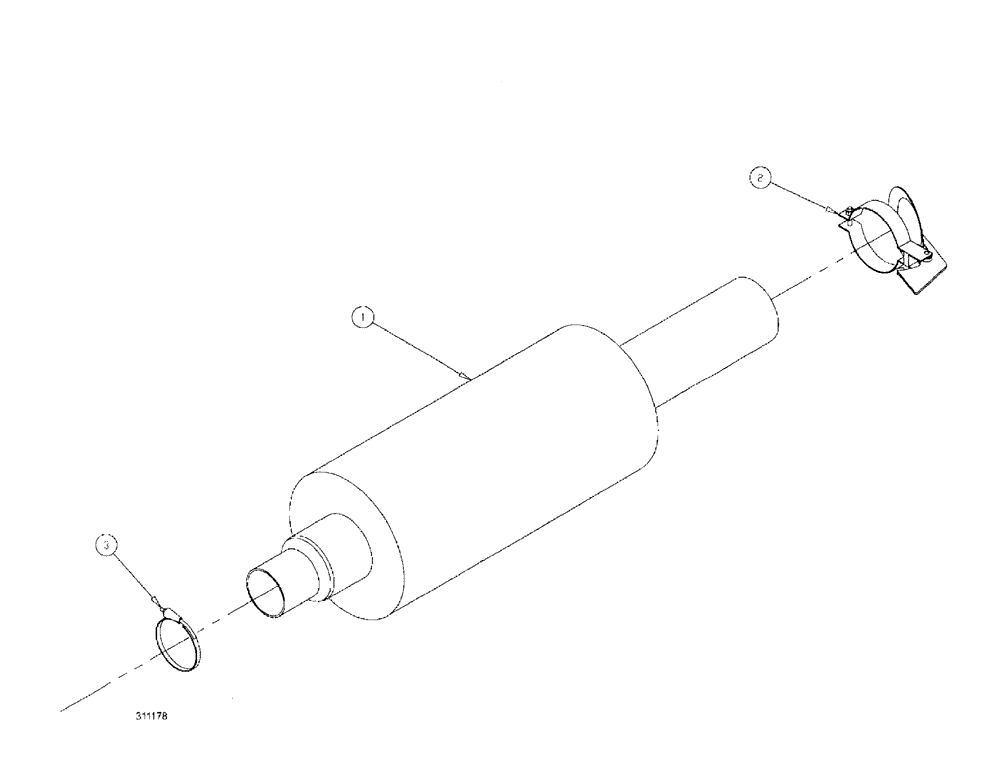 Схема запчастей Case IH SPX3185 - (03-075) - ENGINE - MUFFLER ASSEMBLY (01) - ENGINE