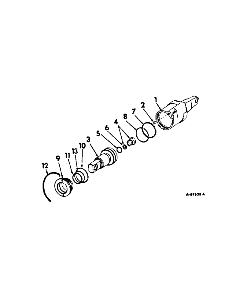 Схема запчастей Case IH 666 - (07-24[A]) - DRIVE TRAIN, MOTOR SERVO CYLINDER, 666, 70 AND 86 HYDROSTATIC DRIVE TRACTORS (04) - Drive Train