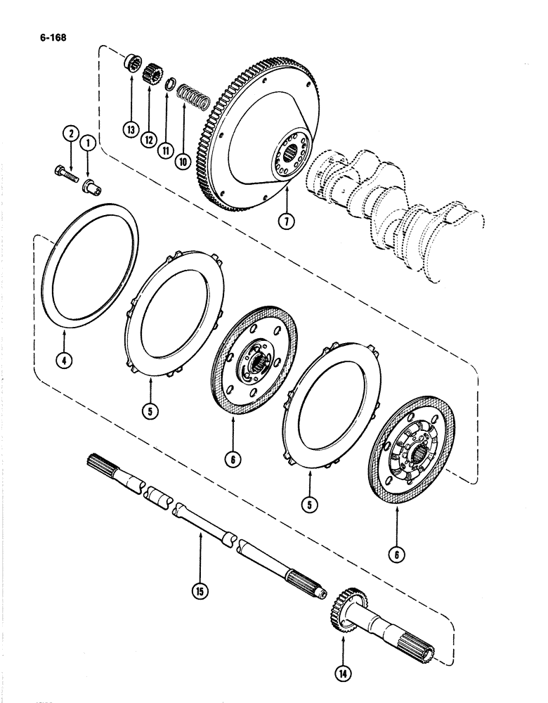 Схема запчастей Case IH 4894 - (6-168) - TRANSMISSION CLUTCH ASSEMBLY (06) - POWER TRAIN