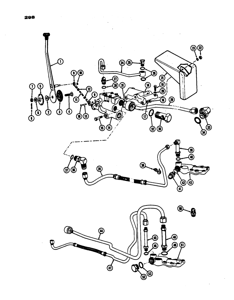 Схема запчастей Case IH 530 - (298) - VALVE AND CONTROLS, UTILITY, DRAFT-O-MATIC TRACTOR, PRIOR TO S/N 8262800 (06) - POWER TRAIN